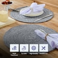 thumbnail image 7 of Two Tone Cotton 15" Round Woven Placemat Sets, 4-Pack Black, 7 of 7