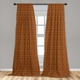 thumbnail image 4 of Ambesonne Orange Pattern Curtains, Ikat Geometric Art, Pair of 28"x95", Pale Vermilion, 4 of 4