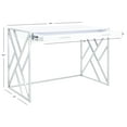 thumbnail image 3 of SAFAVIEH Elaine 1-Drawer Writing Desk, White/Silver, 3 of 13