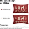 thumbnail image 4 of Red Merry Christmas Tree Deer Lumbar Pillow Covers 12x20 Set of 2 Rustic Xmas Print Decorative Outdoor Pillowcases Winter Farmhouse Throw Cushion Case Decor for Couch Sofa Bed, 4 of 6