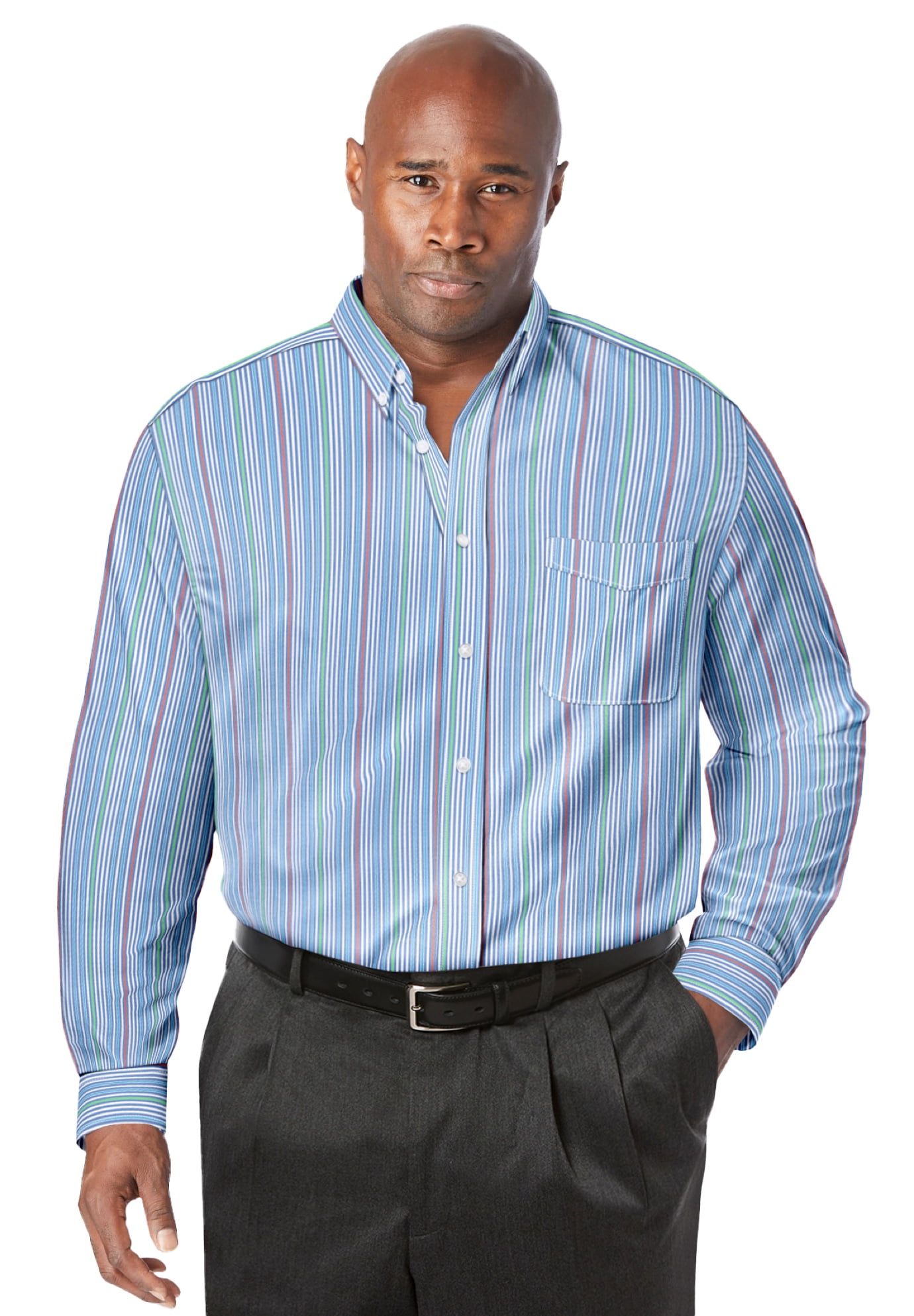 Chemise Homme Geoffrey Beene En Denim Bleu - Taille 17 (34/35) - Manches Longues - Occasion Très Bon état