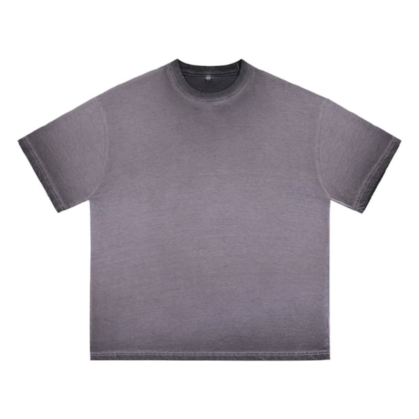 pstuiky camisetas camisas para hombre, Camiseta informal de verano para hombre, de color liso, con cuello redondo camisas casuales para hombre xl