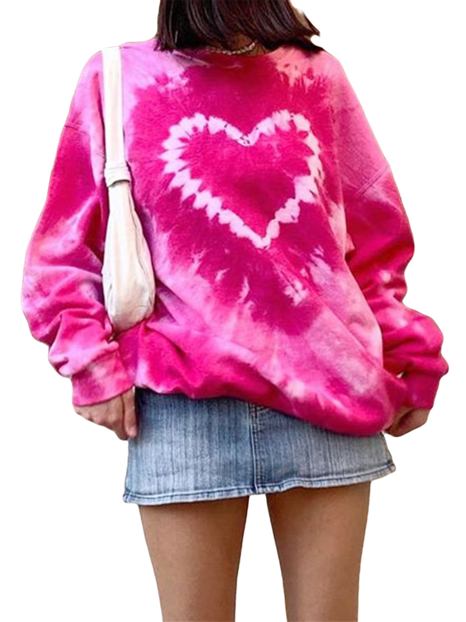 Utyful Girls Kids Cute Tie Dye Print Long Sleeve Sweatshirt Pullover Tee Tops 