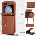 thumbnail image 2 of ELEHOLD for Samsung Galaxy Z Flip 6 with Card Holder, Shockproof PU Leather Credit Card Cash Slots Lanyard Durable Protection Phone Case for Samsung Galaxy Z Flip 6,Brown, 2 of 6