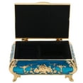 thumbnail image 1 of Antique Jewelry Box, Vintage Style Soft Velvet Vintage Jewelry Box Sturdy Durable  For Rings For Jewelry For Trinket Gold And Blue, 1 of 8