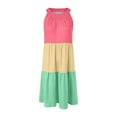 thumbnail image 5 of Cute Dresses for Tweens Girls Dress Colorblock Tiered Lightweight Soft Cotton Spring Summer Twirl Dress for Toddler Little Girls 2-8Y, 5 of 5