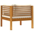 thumbnail image 3 of vidaXL Sectional Corner Sofa with Cream White Cushion Acacia Wood, 3 of 8