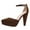 Brown, variant on YDN Women Classic Pointy Toe Platform D'Orsay Pumps Chunky Cone High Heel Buckle Strap Shoes for Wedding Bridal Party Size 7.5 Silver