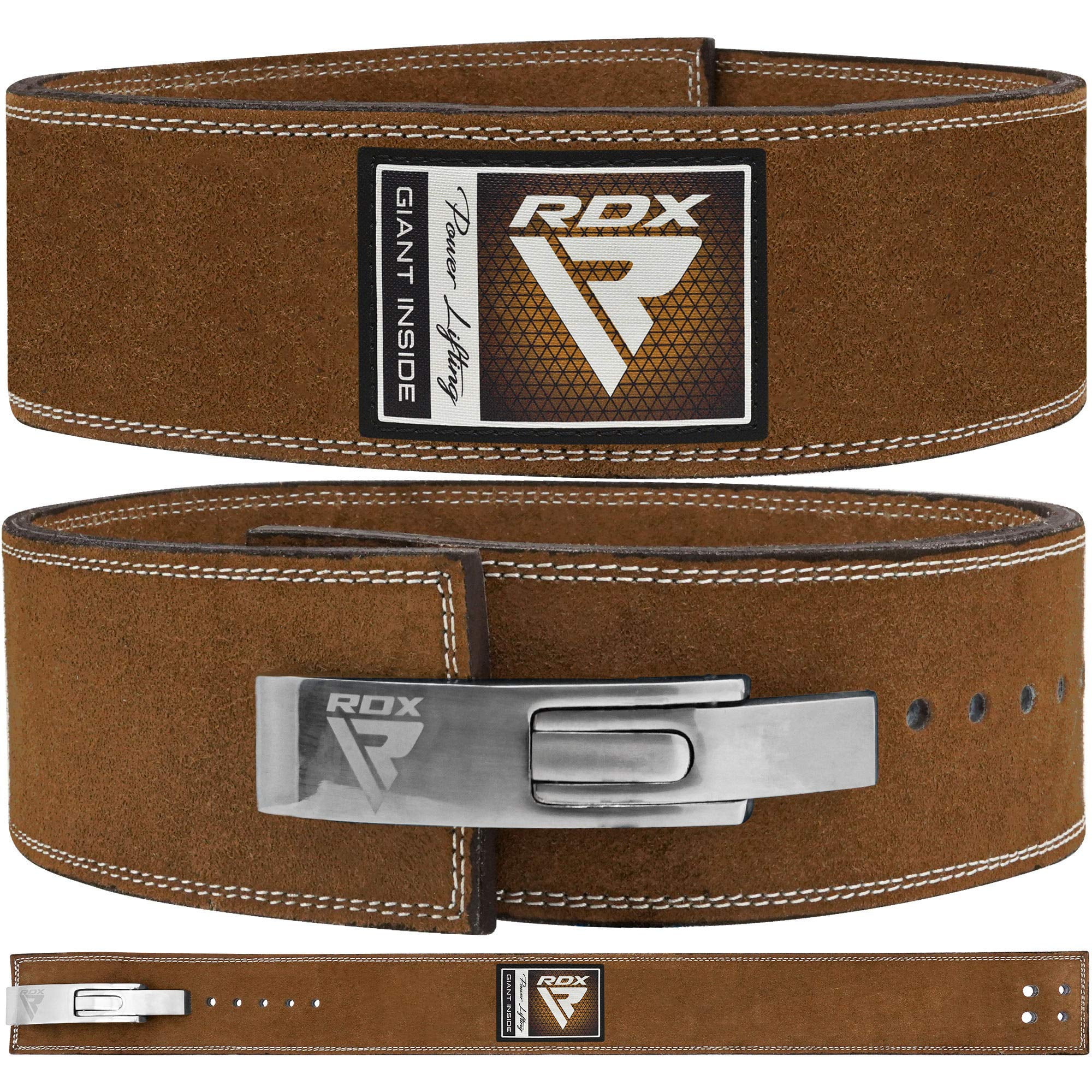 RDX Weight Lifting Gym Belt Leather Powerlifting Training Lever Back
