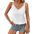 thumbnail image 2 of Camiseta Básica Sin Mangas de Satén de Seda para Mujer, Informal, con Cuello en V y Tirantes Finos en la Espalda. L, 2 of 9