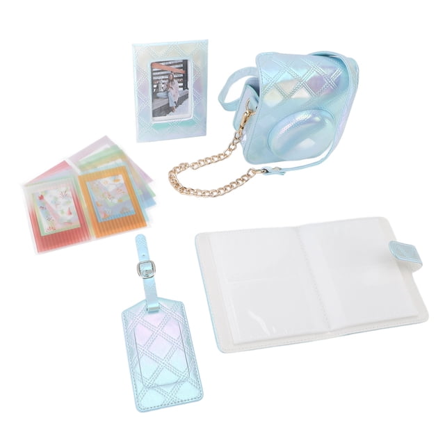 Case for Fuji Mini 12/Fuji Mini 12 Instant Camera, PU Leather Protective Case with Photos to Store, with Shoulder Strap & Camera Sticker