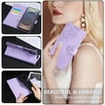 thumbnail image 5 of Wallet Case for Samsung Galaxy A15, Elegant PU Leather Phone Case with Card Slots, Kickstand Flip, Wrist Hand Strap, Magnetic Closure Flower Pattern Folio Cover for Samsung Galaxy A15, Purple, 5 of 11