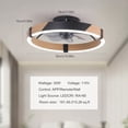 thumbnail image 3 of Garwarm 20" Modern Ceiling Fan with Lights and Remote, Dimmable LED Flush Mount Fandelier, Low Profile Ceiling Fan, 6-Speed Reversible Black Wood Fan for Bedroom, Living Room, 3 of 20