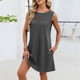 thumbnail image 6 of Hurxie Womens Crochet Swim Cover Up Short Sleeve Waffle Knit Tops Bathing Suit Beach Dress Crew Neck Hollow Out Dresses Gray,L, 6 of 6
