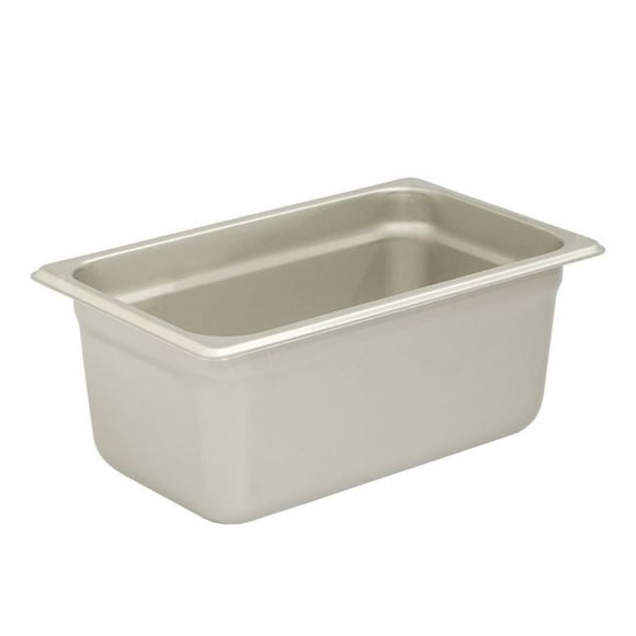 Browne 304 Stainless Steel 24 Gauge Anti Jamming One Fourth Size Steam Table Pan, 6 in Deep