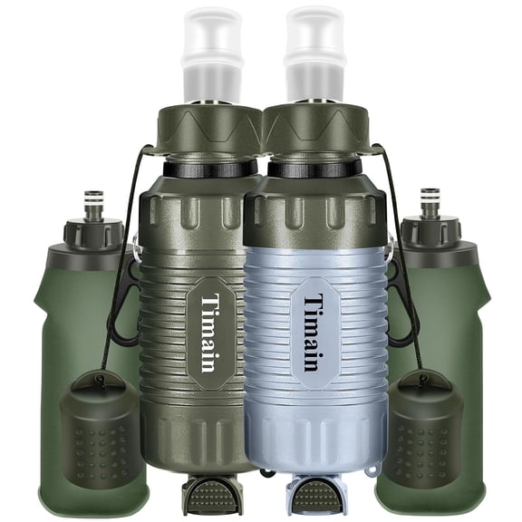 2 Pack Portable Personal Water Filter Straw,Water Purifier Survival for Emergency Preparedness,Outdoor Activities,Travel,Camping, Hiking,Fishing,Hunting.