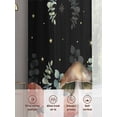 thumbnail image 6 of Red Mushrooms Sheer Curtains 2 Panels Set Eucalyptus Leaves Plants Black Night Sky Stars Sheer Window Curtains Light Filtering Rod Pocket Voile Drapes for Bedroom Living Room 52"X72", 6 of 8