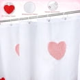 thumbnail image 4 of Shower Curtain, Tufted Embroidery Shower Curtain for Bathroom Waterproof Fabric with 12 Hooks Romantic Jacquard Bathroom Decorations 72 X72 Inch(Pink,Valentine''s Day), 4 of 7