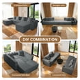 thumbnail image 4 of SEENYOO 133" Cloud Couch, Gray Modular Sectional Sofa with 2 Ottomans, Corduroy Deep Seat for Living Room, No Assembly Required, 4 of 17