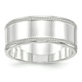 thumbnail image 1 of Solid 925 Sterling Silver 9.5mm Designed Edge Plain Classic Wedding Band Ring Size 7, 1 of 3