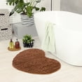 thumbnail image 6 of Unique Bargains Heart Shaped Chenille Bath Rugs Soft Shaggy Bath Mat Brown 20" x 24", 6 of 7