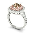 thumbnail image 2 of Solitaire with Accents Engagement Ring for Women - 1.615ct Simulated Champagne Diamond in 14K White/Rose Gold Promise Ring, 2 of 6