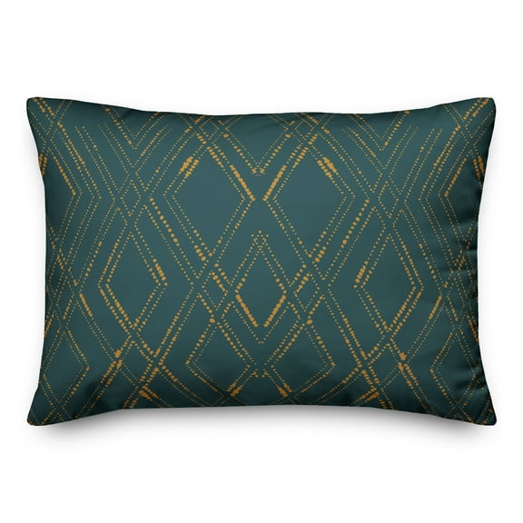 Creative Products Blue and Gold Diamond 20 x 14 Spun Poly Pillow