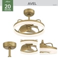 thumbnail image 4 of Hunter 20 inch Avel Fandelier Luxe Gold Ceiling Fan with LED Light Kit and Handheld Remote, 4 of 16