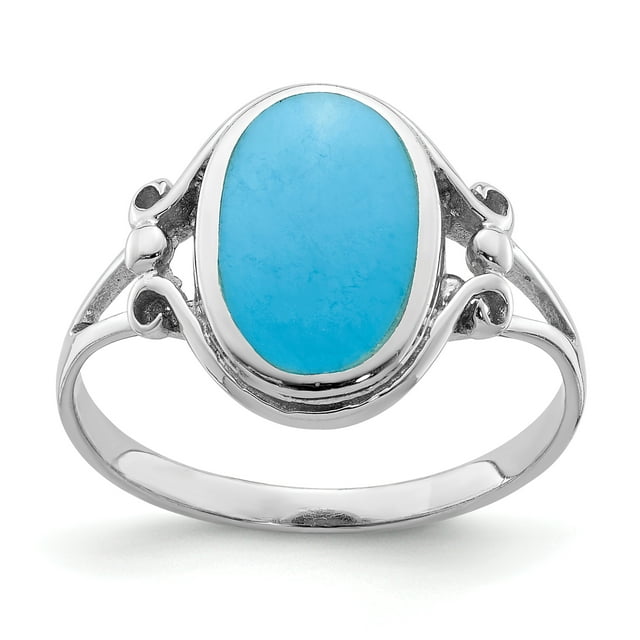 925 Sterling Silver Synthetic Turquoise Ring