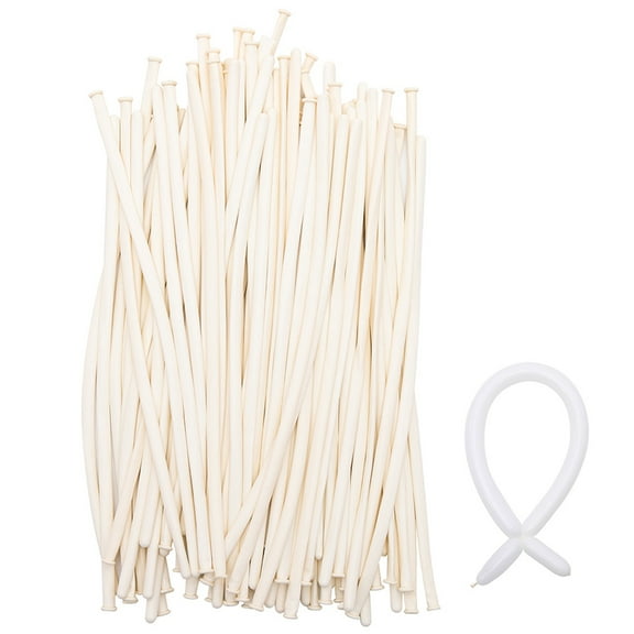 BESTYASH 50Pcs Beige Long Balloons Made of Safe Latex for Party Decorations and Photo Props