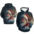 thumbnail image 4 of Adult Christmas Santa Claus Graphic Hoodie, 3D All Over Print Holiday Pullover Sweatshirt with Hood & Pocket, Funny Ugly Christmas Sweater Style, 4 of 7