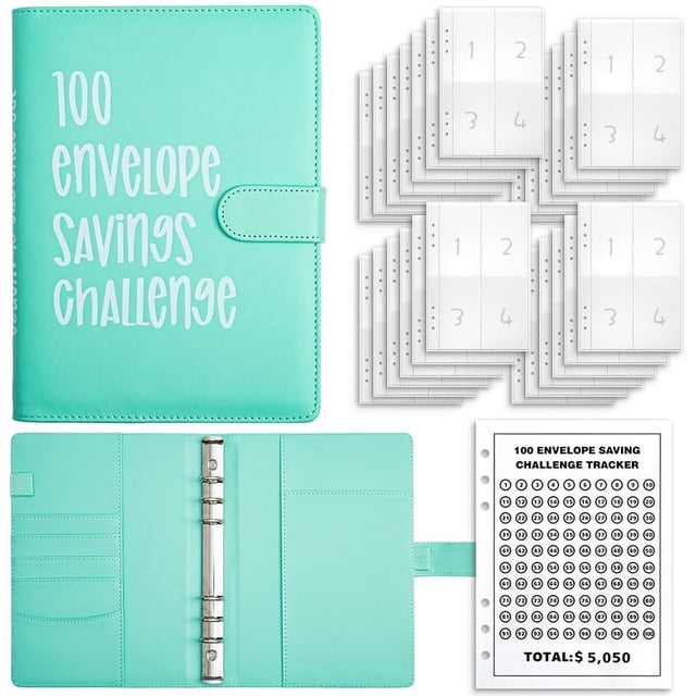 100 Envelopes Money Saving Binder Kit, Budget Binder Book Organizer, Budget Planner-week