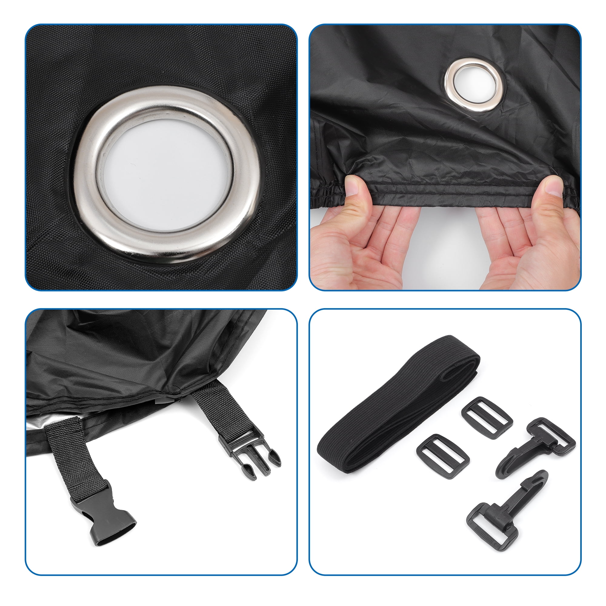 Unique Bargains 96.46" Length Black Motorcycle Half Cover Outdoor Waterproof Rain Dust Protector