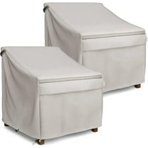 DYJP Waterproof Patio Chair Covers, Lounge Deep Seat Covers for Outdoor Furniture, 35W x 38D x 31H Inches, Heavier Materials, Beige (2-Pack)