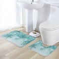 thumbnail image 3 of Ultra Soft Bathroom Rug And Mat Set, 2 Piece Bath Mat and U-Shaped Toilet Rug, Absorbent Non Slip Bathroom Rugs Fit Under Door For Summer Using, 3 of 6