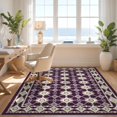 thumbnail image 3 of Design&I 5'x7' Washable Area Rug Boho Abstract Lattice Geometric Watercolor Ombre Gradient Purple Flowing Dynamic for Dining Room, Under Table, Home Office, Snag-Free, Skid-Resistant, 3 of 7