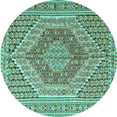 thumbnail image 1 of Ahgly Company Indoor Round Persian Turquoise Blue Traditional Area Rugs, 6' Round, 1 of 4