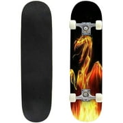 Dragon fire on Outdoor Skateboard Longboards 31"x8" Pro Complete Skate Board Cruiser