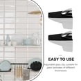 thumbnail image 3 of FUTUREORYY 2Pcs Silver Zinc Alloy Glass Railing Bracket for Bathroom and Office 2.16X1.97X1.06In, 3 of 8