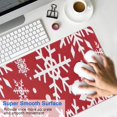 thumbnail image 4 of Long Mouse Pads for Desk,Red Christmas Snowflake Pattern Desk Mats on Top Of Desks, Desk Mouse Pad Extra Large with 3mm Non-Slip Base and Stitched Edge for Gaming,Office,Work,Home 35.4x15.7in, 4 of 5