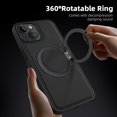 thumbnail image 3 of for iPhone 15 Case, Slim Fit Premium PU Leather [Compatible with MagSafe] [360° Rotatable Ring Kickstand] Shockproof Protective Cover for iPhone 15 Phone Case Magnetic, Black, 3 of 7