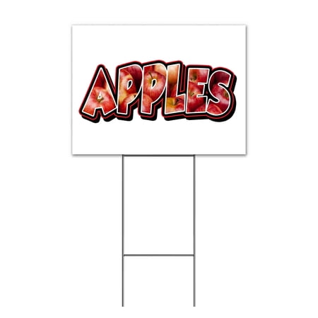 Apples (18 x 24 ) Yard Sign Includes Metal Step Stake