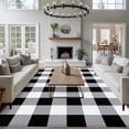 thumbnail image 4 of Vintage Farmhouse Area Rug 6x9 FT, Non Slip Living Room Throw Carpet, Black and White Checkered Washable Soft Large Floor Carpet Non-Shedding Rug for Bedroom Dining Room Play Room, 4 of 9
