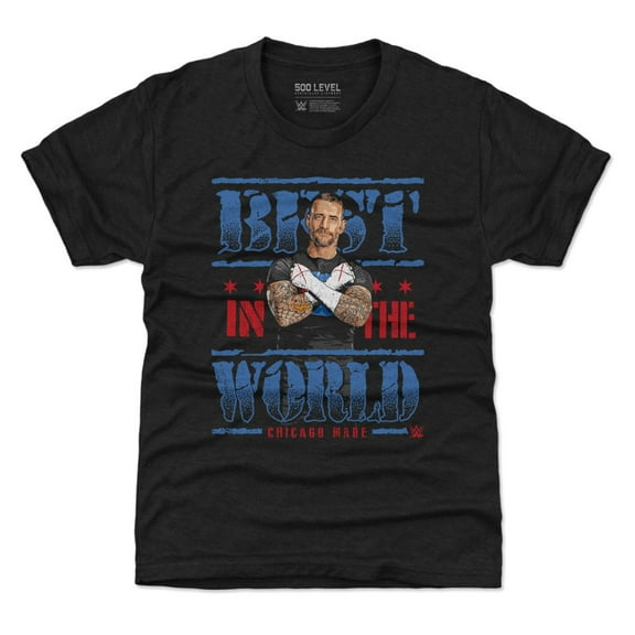 Youth 500 Level Heather Black CM Punk Best in the World T-Shirt