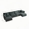 thumbnail image 6 of Modern Gray U-Shape Couch with Reversible Chaise and Extra Ottomans for Living Room, 6 of 11