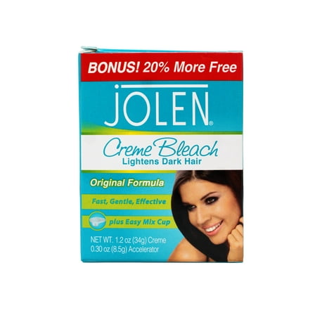 2 Pack - Jolen Creme Bleach, Lightens Dark Hair, Original Formula, Creme with Accelerator, plus Easy Mix Cup