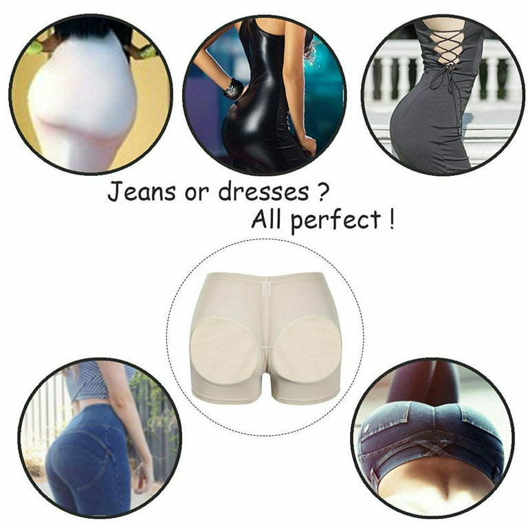 Women Butt Lifter Body Shaper Tummy Control Panties Enhancer Underwear  Shapewear(Beige L) 