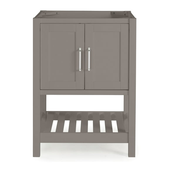 Alaterre Furniture 24in Wood Bathroom Vanity with Soft-Close Doors, Gray