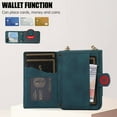 thumbnail image 6 of SaniMore for Samsung Galaxy Z Flip 5 Folding Case, Magnetic Wallet Case with Shoulder & Wrist Strap for Women/Girls, PU Leather Card Holder Flip Kickstand Cover for Galaxy Z Flip 5 5G, Green, 6 of 9