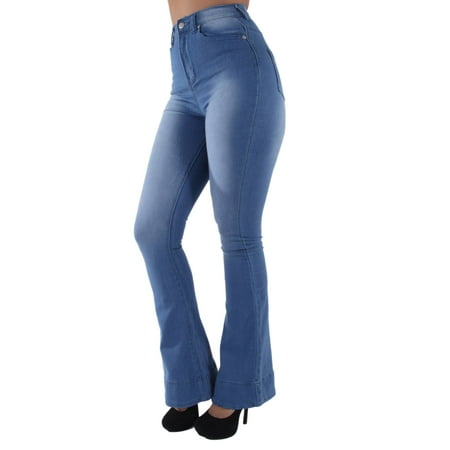 - Women's Juniors Bell Bottom High Waist Bootcut Flared Jeans Bootleg